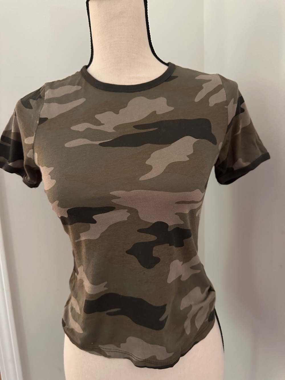 Vintage Garage Camo Crew Neck T-Shirt - Olive/Green
